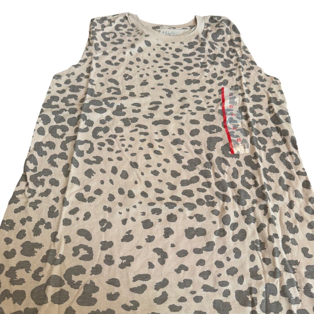 Zoe & Liv Women's Tan Leopard Print Graphic Tank Top - Size XS - NWT